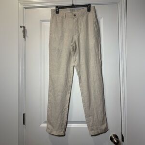 Mango Beige Linen Pants